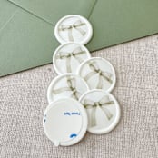 "Green Watercolor Bow wax seal sticker | Set of 10" - Wax Seals in green by Maria Ferrer G.