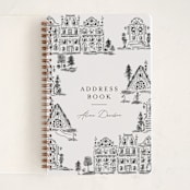 "Holiday House Toile" - Notebook in Coal by Jackie Crawford - Front