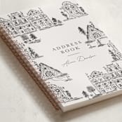 "Holiday House Toile" - Notebook in Coal by Jackie Crawford - Binding Detail