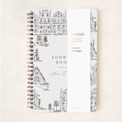 "Holiday House Toile" - Notebook in Coal by Jackie Crawford - Wrap