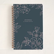 "Sketched Florals" - Notebook in Navy by Vera Lim - Front