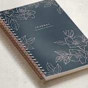 "Sketched Florals" - Notebook in Navy by Vera Lim - Binding Detail