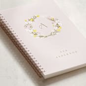 "Floral Monogram" - Notebook in Blush by Ana Sharpe - Binding Detail