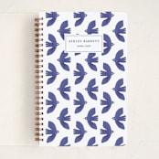 "Doves Bold Pattern" - Notebook in Bluebird by Gabrielle Caron - Front