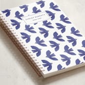 "Doves Bold Pattern" - Notebook in Bluebird by Gabrielle Caron - Binding Detail