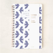 "Doves Bold Pattern" - Notebook in Bluebird by Gabrielle Caron - Wrap