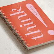 "think!" - Notebook in Pink Raspberry by Christie Garcia - Binding Detail