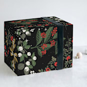 "Berry Fields" - Wrapping Paper in black by Elena Wilken - Front