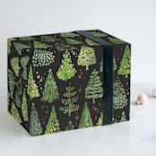 "Decorated Christmas trees" - Wrapping Paper in green by Rosana Laiz Blursbyai - Front
