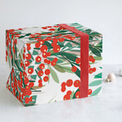 "Burst of Joy" - Wrapping Paper in red by Kristie Kern - Front