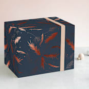 "Evergreen Sprigs" - Wrapping Paper in Evergreen by Lizzie Bowman - Front