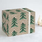 "Evergreen Forest" - Wrapping Paper in Almond by Baumbirdy - Front