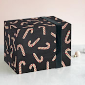 "Assorted Candy Canes" - Wrapping Paper in Coal by Hooray Creative - Front