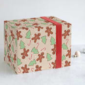 "gingerbread" - Wrapping Paper in Chardonnay by Jennifer Lew - Front
