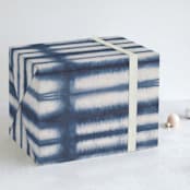 "Shibori lines" - Wrapping Paper in Navy by Creo Study - Front