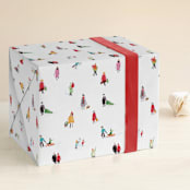 "Holiday Hustle" - Wrapping Paper in Snow Day by Patrice Horvath - Front