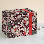 "Pine Branch Berries" - Wrapping Paper in Merlot by Alethea and Ruth - Front
