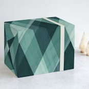 "Painterly Plaid" - Wrapping Paper in White by AK Graphics - Front