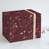 "Berry Terrazzo" - Wrapping Paper in Winter Berry by Amy Payne - Front