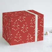 "simple trees" - Wrapping Paper in Cranberry by Wildflower Paper Company - Front