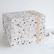 "Modern Terrazzo" - Wrapping Paper in Blush Sky by Kanika Mathur - Front