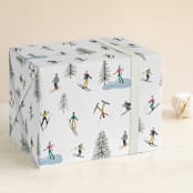 "Ski Holiday" - Wrapping Paper in Snow White by Jan Shepherd - Front