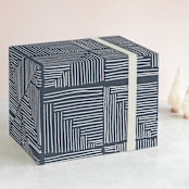 "Steps II" - Wrapping Paper in Navy by Creo Study - Front