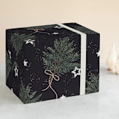 "Evergreen branch" - Wrapping Paper in Blueberry by Anastasia Makarova - Front
