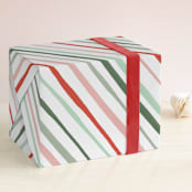 "Festive Lines" - Wrapping Paper in Candy Cane by Creo Study - Front