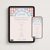 "Classic Brunch" - Online Birthday Invitations in Bluebell by Olivia Raufman - Mobile + desktop layout