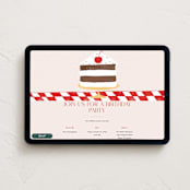 "Birthday Cake" - Online Birthday Invitations in Red Checker by Maja Cunningham - Desktop layout