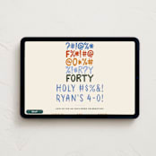 "F is for Forty" - Online Birthday Invitations in Eggshell by 2birdstone - Desktop layout
