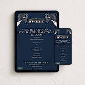 "Sparkling & Bubbly" - Online Birthday Invitations in Navy by Maddy Hague - Mobile + desktop layout