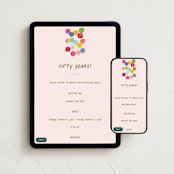 "Happy 50 to you" - Online Birthday Invitations in Coral by Pati Cascino - Mobile + desktop layout