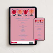 "Red and Orange Floral Birthday" - Online Birthday Invitations in Petal by Diana Branzan - Mobile + desktop layout