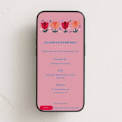 "Red and Orange Floral Birthday" - Online Birthday Invitations in Petal by Diana Branzan - Mobile layout