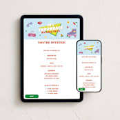 "90s Throwback" - Online Birthday Invitations in Pool by Sherley Ferreira - Mobile + desktop layout