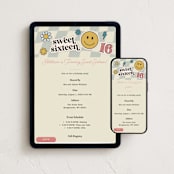 "Flower Child" - Online Birthday Invitations in Ocean by Sarah Hawkins Designs - Mobile + desktop layout