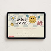 "Flower Child" - Online Birthday Invitations in Ocean by Sarah Hawkins Designs - Desktop layout