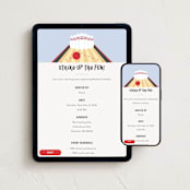 "Bowling birthday party" - Online Birthday Invitations in Cherry by Ester Bernaldo de Quiros - Mobile + desktop layout