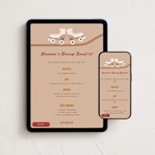 "Groovy Skates" - Online Birthday Invitations in Almond by jomolo - Mobile + desktop layout