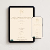 "champagne toast" - Online Anniversary Invitations in Bubbly by Kamala Nahas - Mobile + desktop layout