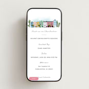 "Rainbow Row Weekend" - Online Bachelorette Party Invitations in Cotton by Becky Nimoy - Mobile layout