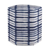 "Shibori lines" - Occasional Ottoman in Ink Blue by Creo Study