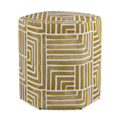 "Painted Maze" - Occasional Ottoman in Horseradish by Kristine Sarley