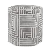 "Painted Maze" - Occasional Ottoman in Mineral Grey by Kristine Sarley