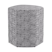"Hand Drawn Stripes" - Occasional Ottoman in Newsprint by Alethea and Ruth