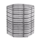 "Shibori lines" - Occasional Ottoman in Stone Grey by Creo Study