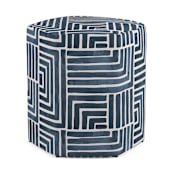 "Painted Maze" - Occasional Ottoman in Lagoon by Kristine Sarley