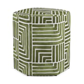 "Painted Maze" - Occasional Ottoman in Jade by Kristine Sarley